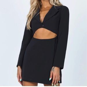 Princess Polly Cartia Blazer Dress cut out black LIKE NEW